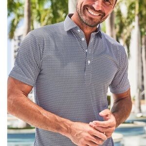 NWOT Collars & Co. Vantage Black White Relaxed Flex Relaxed Polo Extra Large